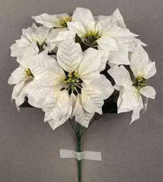 1168? Poinsettia Satin Bush X 7, back view - House Of Avana
