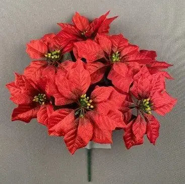1168? Poinsettia Satin Bush X 7, front view - House Of Avana