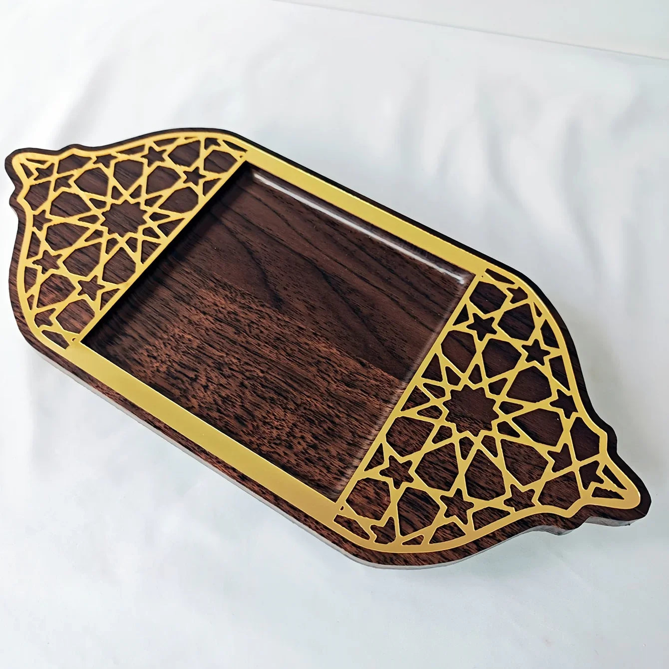 Golden Acrylic Tray - Ramadan Lantern Storage