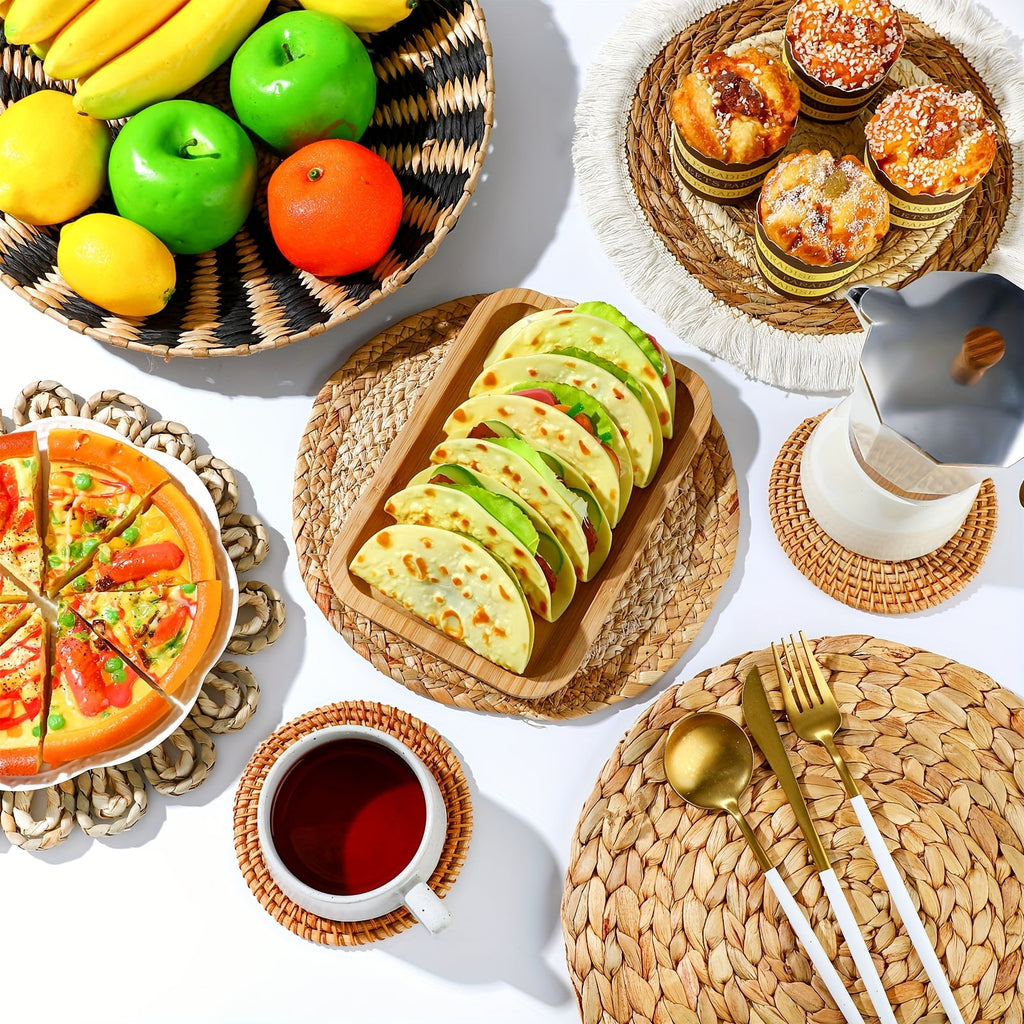 11pcs Boho Hanging Wall Basket Decor Handmade Woven Wicker Baskets Round Farmhouse Bulrush Art For Rustic Home Decorations Christmas Halloween Thanksgiving House Of Avana