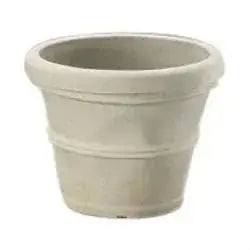 12-inch Diameter Round Planter in Weathered Concrete Finish Poly Resin
