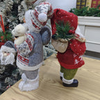 1pc Large 12-inch (30cm) Life-Size Collectible Santa Claus Doll with Expressive Eyes, Posable Arms & Sitting Base - Durable Plastic//Fabric Construction for Indoor Christmas Tree & Home Decorations, Year-Round Display - Ideal House Of Avana