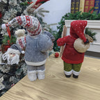 1pc Large 12-inch (30cm) Life-Size Collectible Santa Claus Doll with Expressive Eyes, Posable Arms & Sitting Base - Durable Plastic//Fabric Construction for Indoor Christmas Tree & Home Decorations, Year-Round Display - Ideal House Of Avana