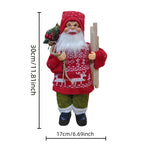1pc Large 12-inch (30cm) Life-Size Collectible Santa Claus Doll with Expressive Eyes, Posable Arms & Sitting Base - Durable Plastic//Fabric Construction for Indoor Christmas Tree & Home Decorations, Year-Round Display - Ideal House Of Avana