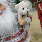 1pc Large 12-inch (30cm) Life-Size Collectible Santa Claus Doll with Expressive Eyes, Posable Arms & Sitting Base - Durable Plastic//Fabric Construction for Indoor Christmas Tree & Home Decorations, Year-Round Display - Ideal House Of Avana