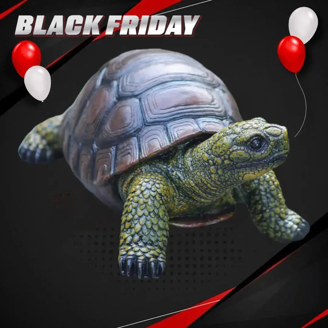 Realistic 12.6-inch resin turtle garden statue with detailed shell and textured skin for outdoor decoration. [[SKU:HOA-GSC-003]]