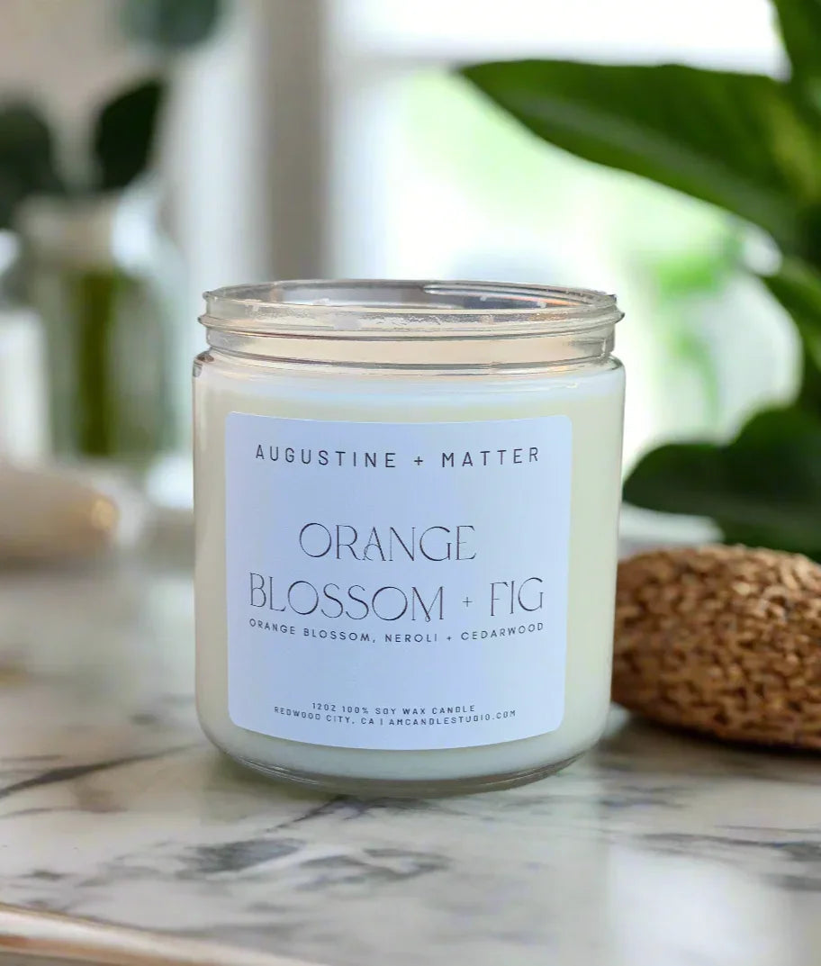 Orange Blossom + Fig - 12oz Soy Candle Augustine + Matter Candle Studio LLC