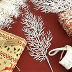 12pcs Artificial Pine Branches & Cedar Picks - Realistic White Faux Flowers for Christmas Decor, DIY Wreaths, and Home Decoration, Perfect for Holiday Tabletop Arrangements, Christmas Decorations, Best for Christmas, Christma House Of Avana