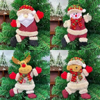 12pcs Festive Christmas Tree Ornaments - Santa, Snowman, Reindeer & Bear Figures with Red & White Scarves, Golden Balls & Red Bows - Perfect for Holiday Decor, Christmas Decorations House Of Avana