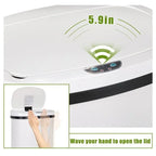 13 gL Stainless Steel Motion Sensor Trash Can White