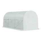 14.7 Ft x 6.5 Ft Outdoor Greenhouse w/ Heavy Duty Steel Frame and White PE Cover