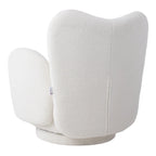1pc 360° Swivel Plush Teddy Fabric Accent Chair, Sofas, Armchair, Swivel Chair- Heart-Shaped Back Rotating Lounge Chair with Removable Arms, Beige Reading Chair for Living Room Bedroom, Creamy White House Of Avana