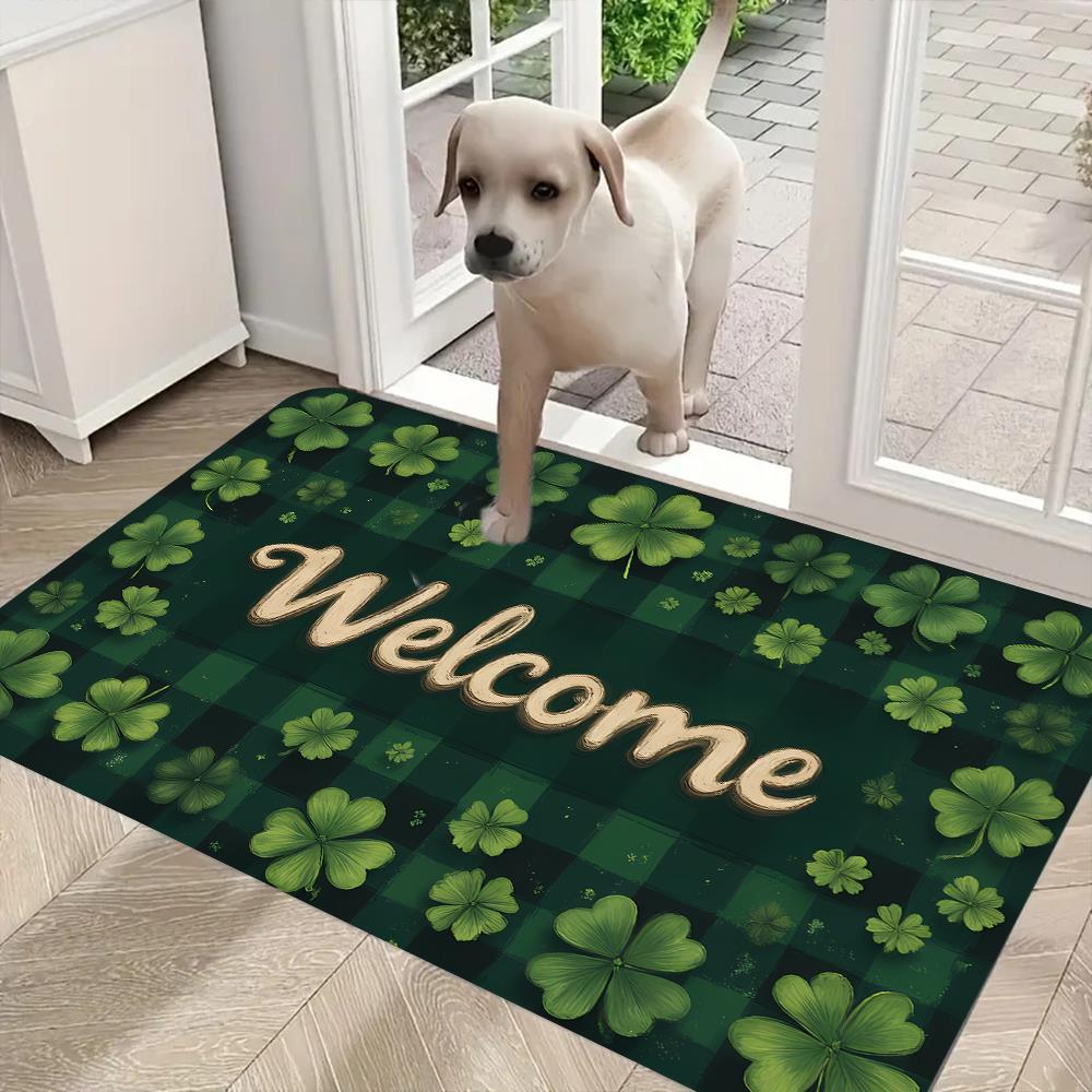 Doormat - Soft Flannel Green Rectangular