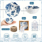 Blue 50 Pack Wedding Favors for Guests Small Ceramic Bowls Bulk Gifts Set 3.3 Inch Floral Design Mini Dipping Bowl Sauce Dish with Cards Box for Party Shower Favor Souvenir Halloween Christmas House Of Avana
