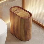[14L Marble Trash Bin] Compact 14L/3.7gal Marble and Wood Grain Plastic Corner Trash Bin with Lid | Square Odor-Sealing Design, No Electricity Needed for Toilet, Hotel, Homestay, Kitchen, Living Room House Of Avana