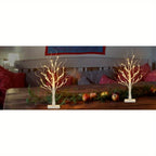 Birch Tree with Led Lights, White Christmas Tree Decorations Indoor with Timer, Lighted Mini Small Artificial Lamp Prelit Twig Tree Battery Operated for Table Centerpiece Home Decor 4Pack House Of Avana