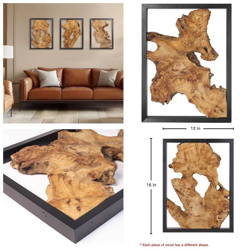 16''12''Modern Wood Wall Decor - Natural wood Handcrafted Rustic Charm Your Home - Living Room, Bedroom, Kitchen, or Office House Of Avana