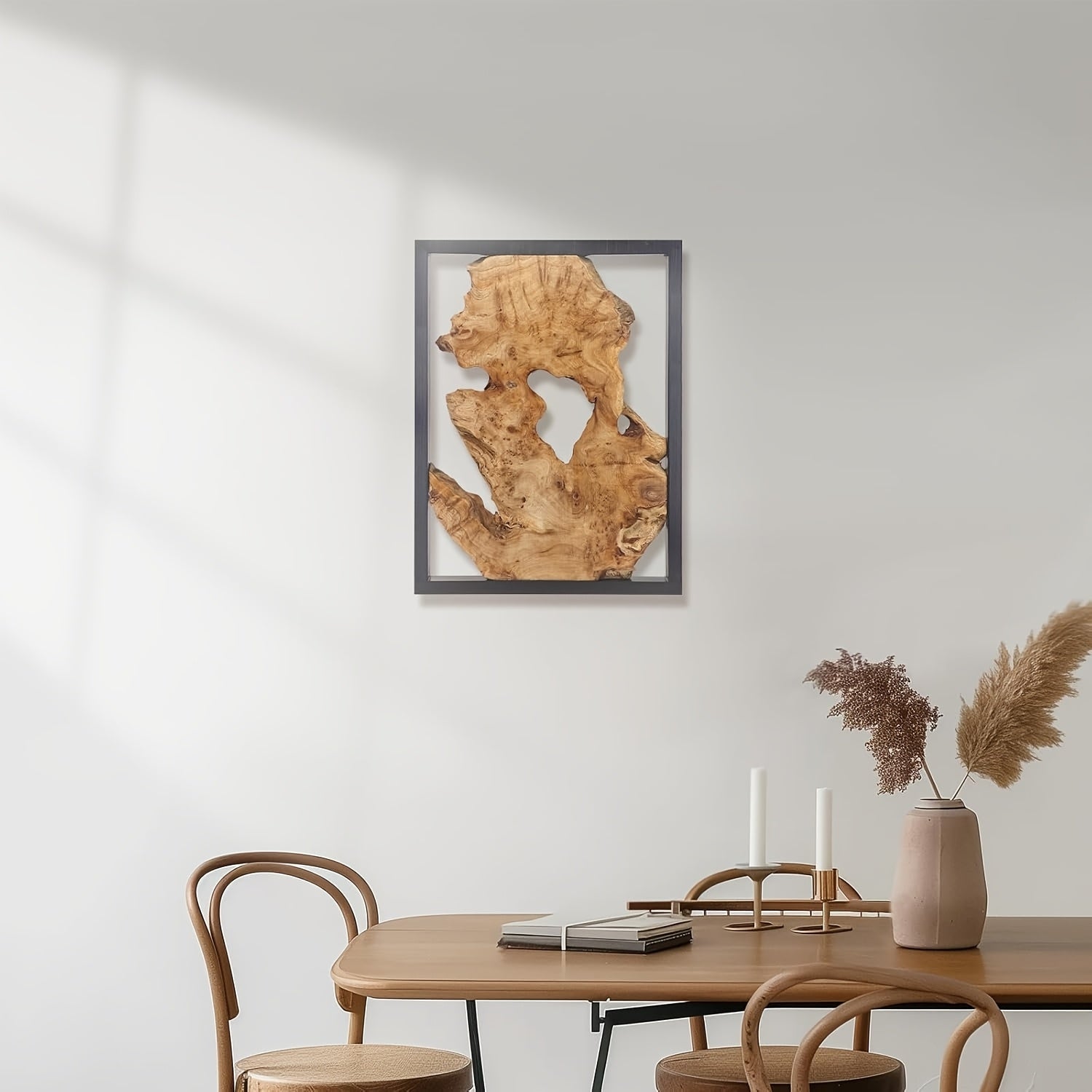 16''x12'' Modern Handcrafted Wood Wall Decor - Rustic Charm with Natural Grain & Knots, Warm Brown & Golden Tones, Contemporary Farmhouse Style for Living Room, Kitchen House Of Avana