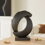 Modern Black Statue Living Room Decor, Abstract Art Table Decor Accents, Resin Sculptures Home Decorations for Table Bookshelf TV Stand Living Room Dining Room Office - House Of Avana