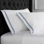 600 Thread Count Double Stripe Embroidered Pillowcases Mélange Home