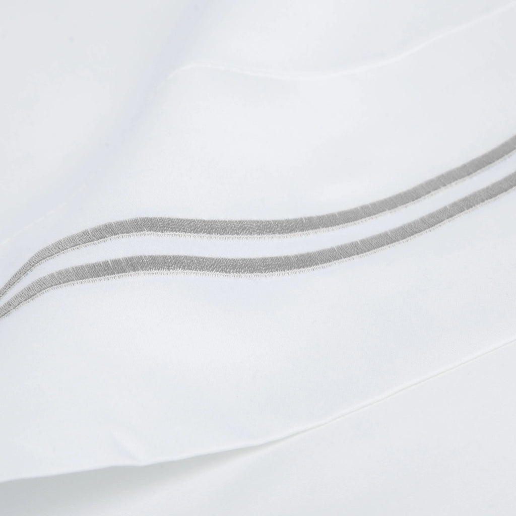 600 Thread Count Double Stripe Embroidered Pillowcases Mélange Home