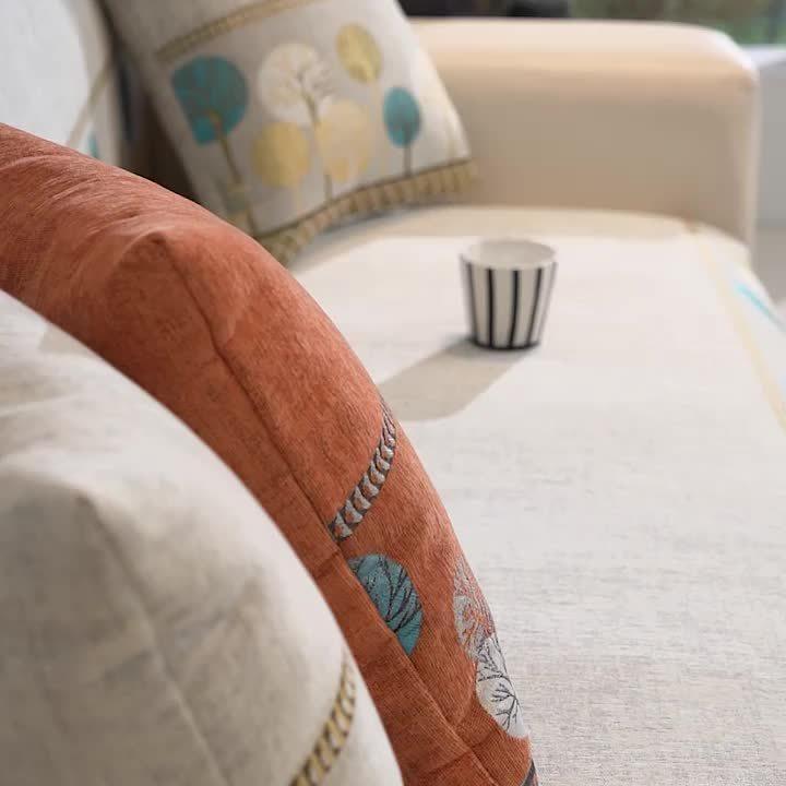 Pet Proof Couch Cover - Boho Chenille Sofa Cover with Tree Embroidery topspet