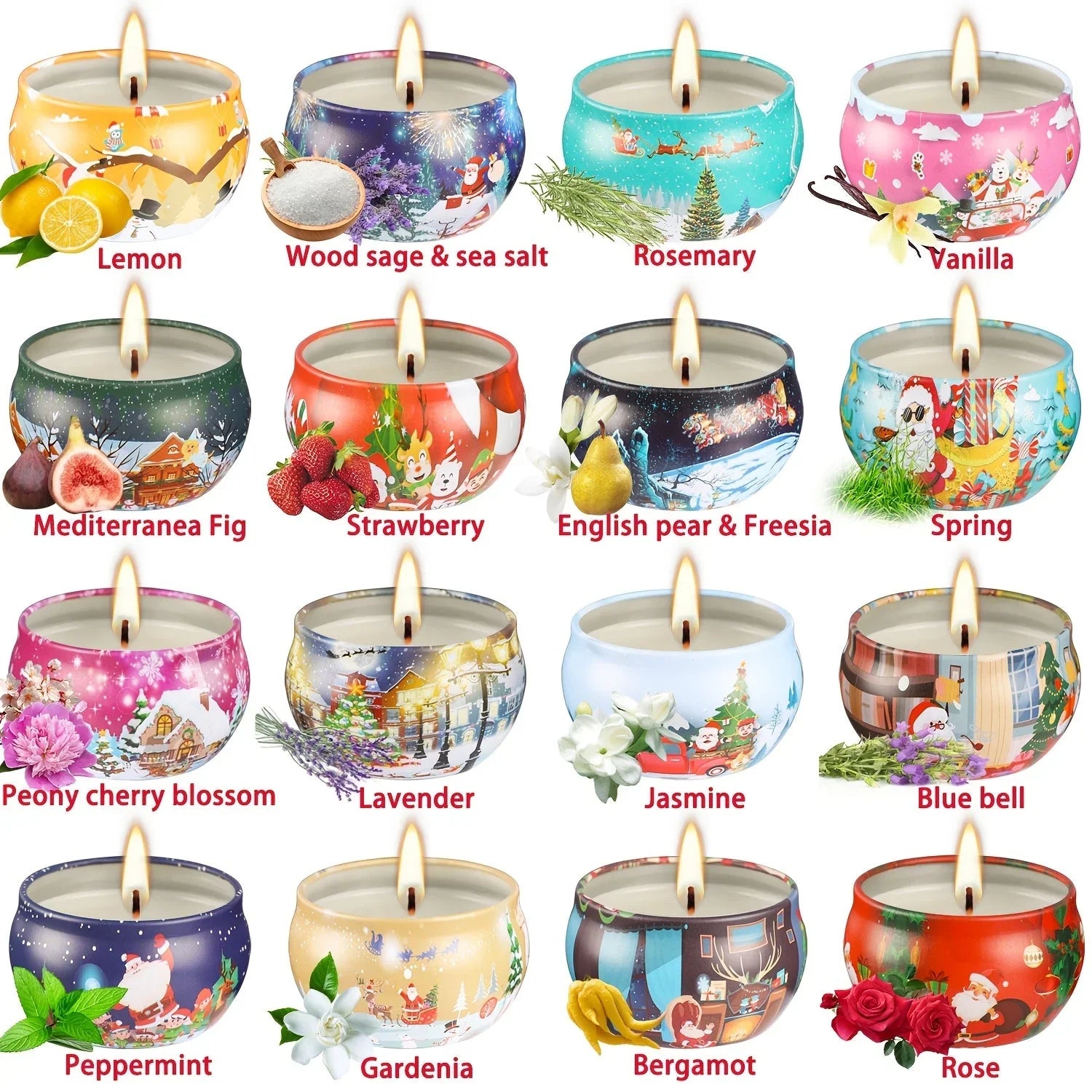 16-smoke-free-non-drip-christmas-scented-candles - House Of Avana