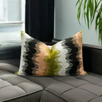 16x24 in Earthy Wave Pattern Throw Pillow Modern Beige, Green, Black & White Cushion for Versatile Home... - House Of Avana