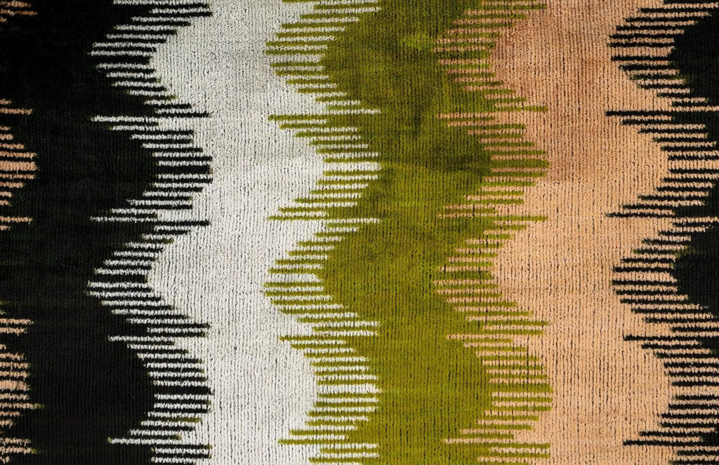 16x24 in Earthy Wave Pattern Throw Pillow Modern Beige, Green, Black & White Cushion for Versatile Home... - House Of Avana