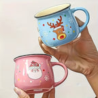 4 Christmas Ceramic Coffee Mugs, Milk Cups- Microwave And Dishwasher Safe, Suitable for Hot And Cold Drinks, Gifts for Christmas/Thanksgiving Day, Festive Party Tableware, Bakery Dessert Cups, Water Cup, Cartoon Cup, Beer Mug House Of Avana