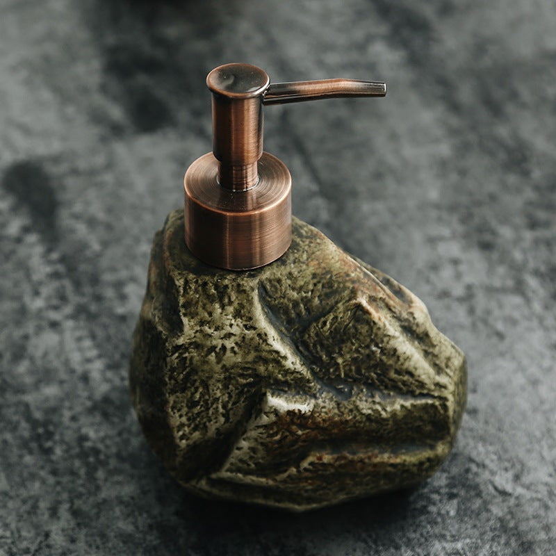 1pc Ceramic Mosaic Retro Soap Dispenser Bottle, Non-Electric, Phthalate Free, Freestanding, for Hotel Bathroom, Shower House Of Avana