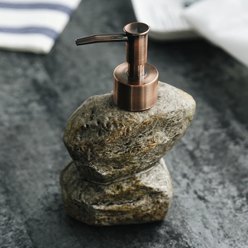 1pc Ceramic Mosaic Retro Soap Dispenser Bottle, Non-Electric, Phthalate Free, Freestanding, for Hotel Bathroom, Shower House Of Avana