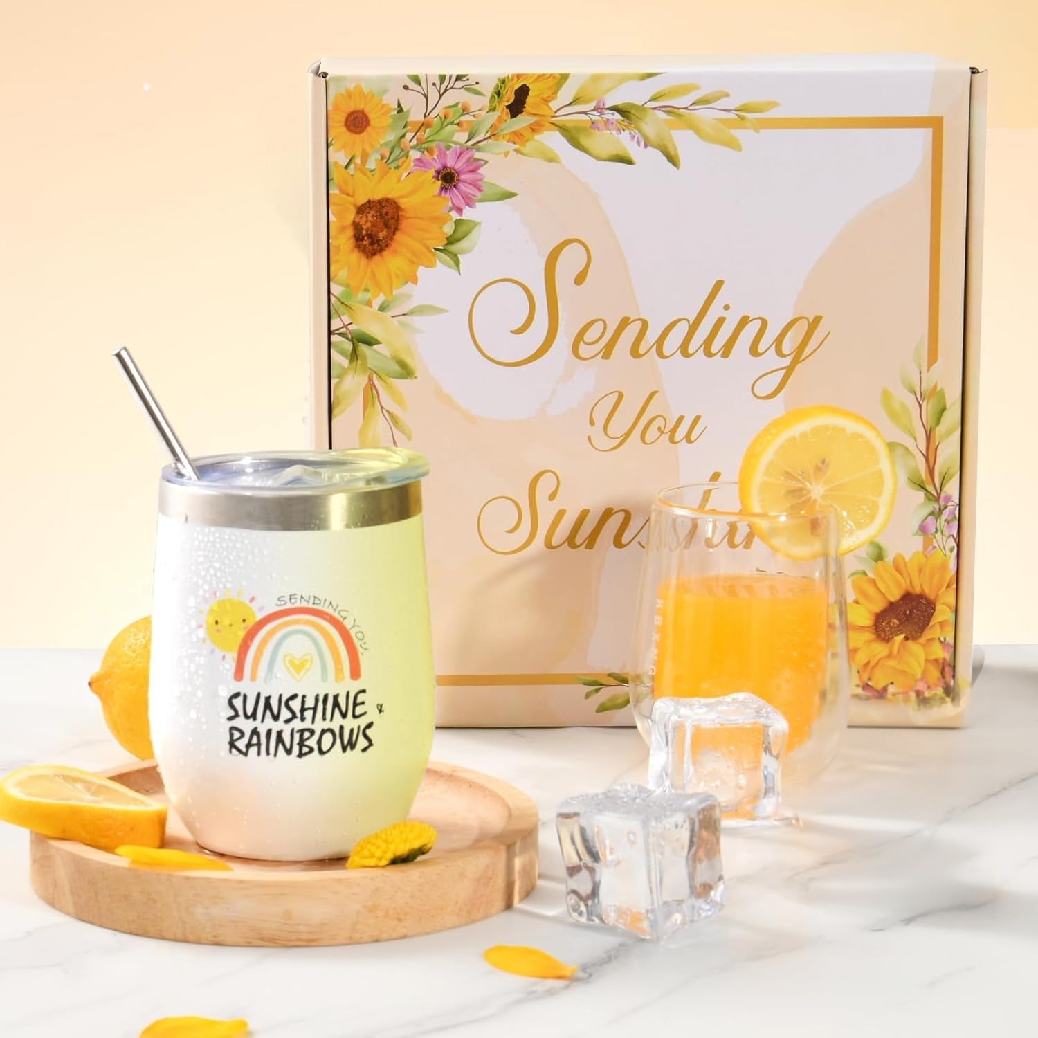 15pcs Sunflower Get Well Soon Gifts Basket - Sending Sunshine, Birthday Gifts for Women, Unique Gifts Box for Thinking of You Her Sister Best Friend House Of Avana