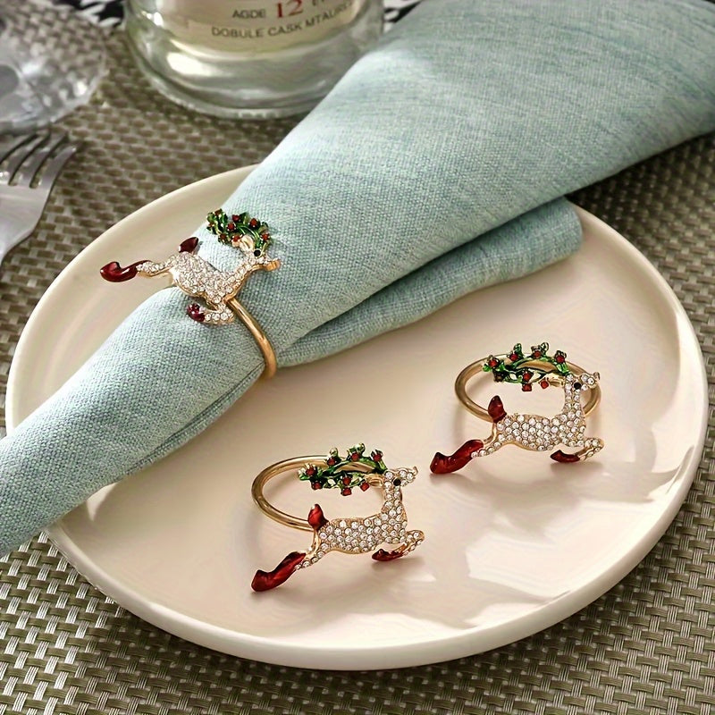 [6pcs Golden Napkin Rings] 6pcs Golden Napkin Rings | Perfect for Christmas, Thanksgiving, Easter, Birthdays and More! | Festive Table Settings, Storage Racks House Of Avana