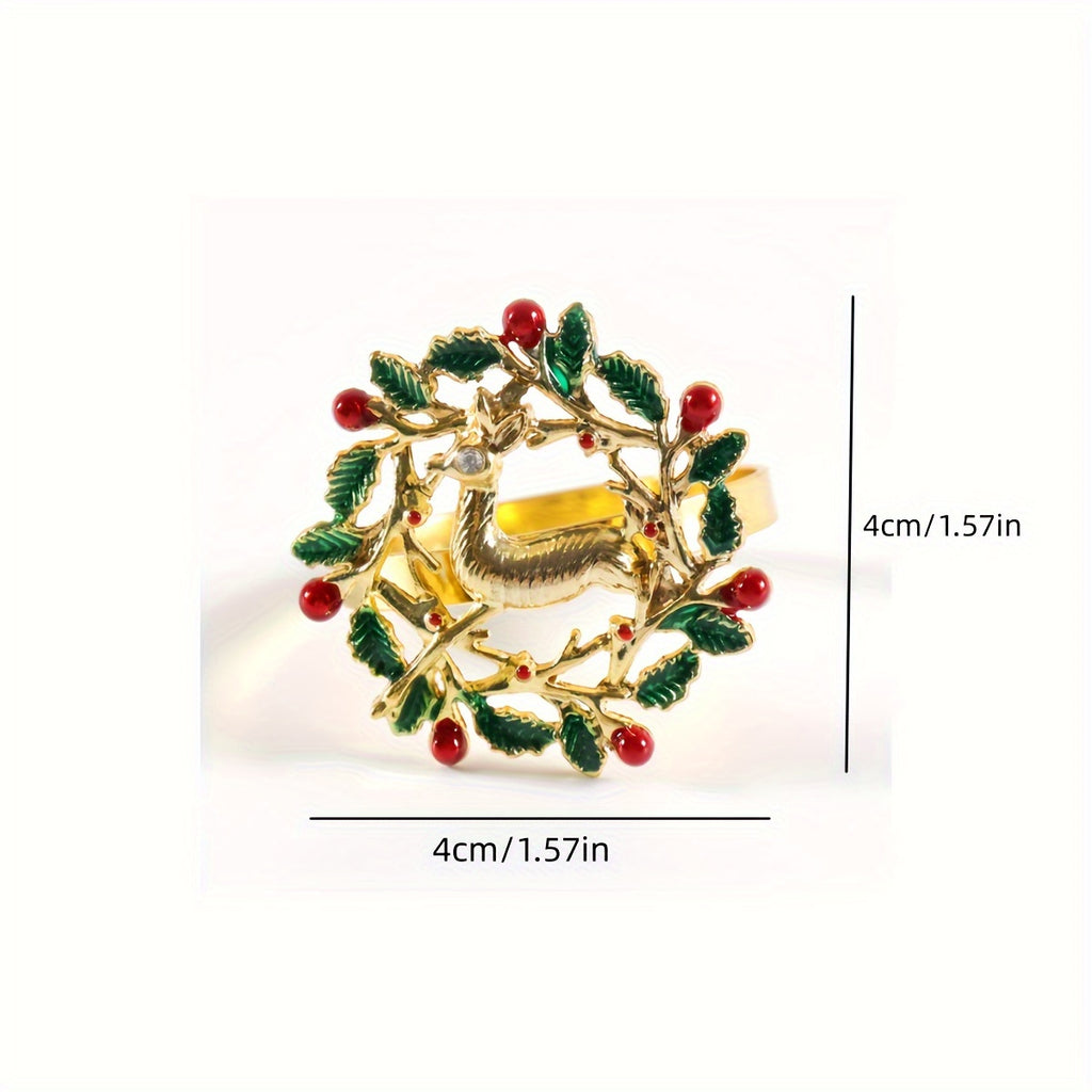 [6pcs Golden Napkin Rings] 6pcs Golden Napkin Rings | Perfect for Christmas, Thanksgiving, Easter, Birthdays and More! | Festive Table Settings, Storage Racks House Of Avana