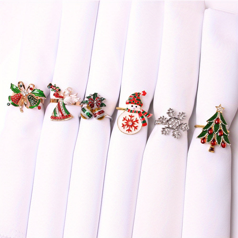 [6pcs Golden Napkin Rings] 6pcs Golden Napkin Rings | Perfect for Christmas, Thanksgiving, Easter, Birthdays and More! | Festive Table Settings, Storage Racks House Of Avana