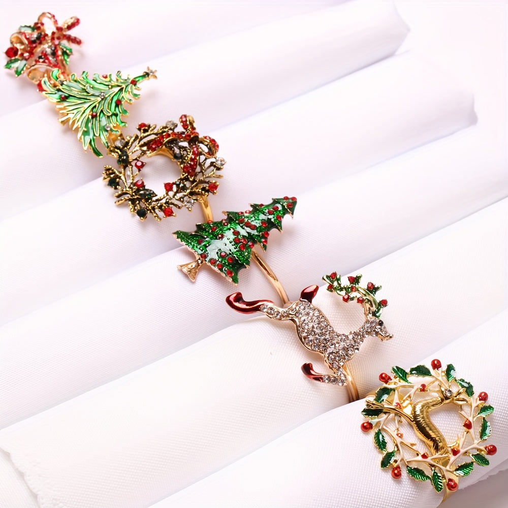 [6pcs Golden Napkin Rings] 6pcs Golden Napkin Rings | Perfect for Christmas, Thanksgiving, Easter, Birthdays and More! | Festive Table Settings, Storage Racks House Of Avana