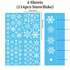 114pcs Electrostatic Snowflake Window Clings - Reusable, Static-Adhesive White Snowflakes for Christmas & Winter Door Decorations, Snowflake Ribbon Wired, Easy to Apply and Remove, No Residue Left House Of Avana