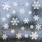 114pcs Electrostatic Snowflake Window Clings - Reusable, Static-Adhesive White Snowflakes for Christmas & Winter Door Decorations, Snowflake Ribbon Wired, Easy to Apply and Remove, No Residue Left House Of Avana