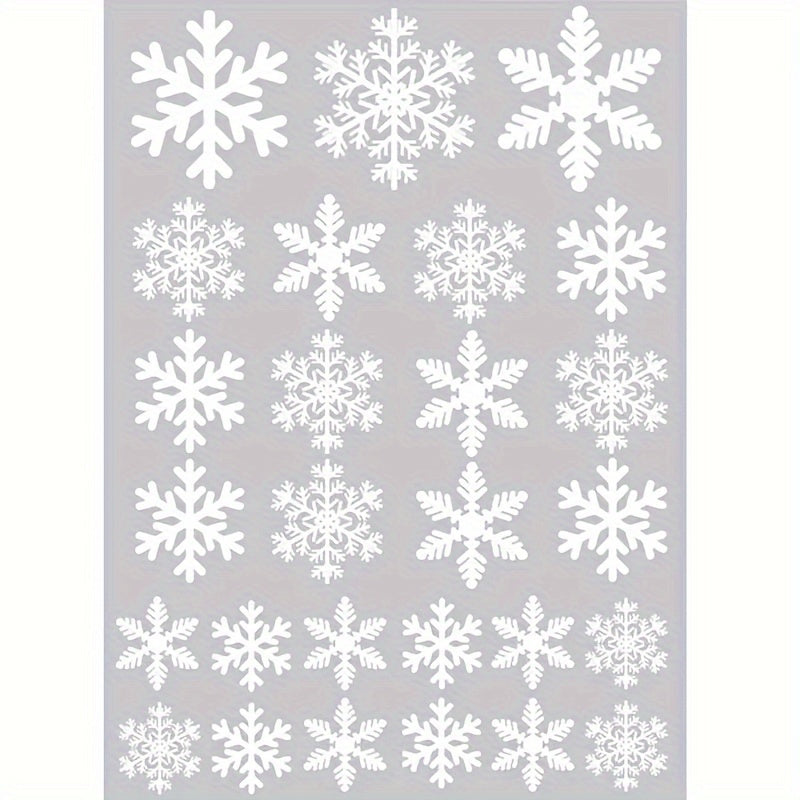 114pcs Electrostatic Snowflake Window Clings - Reusable, Static-Adhesive White Snowflakes for Christmas & Winter Door Decorations, Snowflake Ribbon Wired, Easy to Apply and Remove, No Residue Left House Of Avana