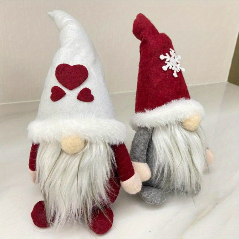 Three Items, Festive Ornaments, Imaginative Hooded Dolls Without Faces, Holiday Gnome Santa Figures, Christmas Adornments, Seasonal Decorations, Scene Embellishments, Home Decor, Window Displays, Festive Party Decorations. House Of Avana