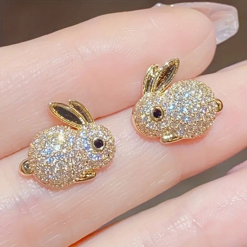 Earrings - Adorable Rabbit-shaped Silver