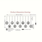 Christmas LED Curtain Lights Set | Santa-Claus, Reindeer, Snowman, And Christmas Tree Designs | Powered, Button Control, Glam Style, Plastic Material House Of Avana