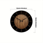 14/16/18 Inch Vintage Wooden Silent Wall Clock - Elegant Battery-Operated Artistic Decor for Living Room, Bedroom, Office - AA Battery Required, Not Included House Of Avana