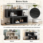 BlueWood Retro Console Table with Symmetrical 2-Tier Open Shelf for Entryway and Living Room (Black) House Of Avana
