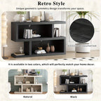 BlueWood Retro Console Table with Symmetrical 2-Tier Open Shelf for Entryway and Living Room (Black) House Of Avana