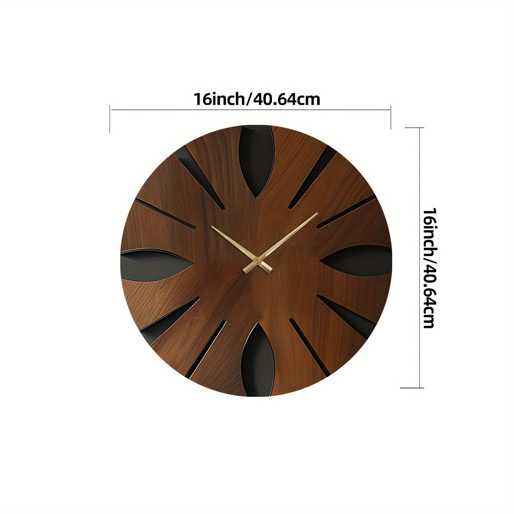 Artistic Wooden Wall Clock - Silent, Non-Ticking, Unique Irregular Shape | Decorative MDF Home Decor for Living Room, Bedroom, Office House Of Avana