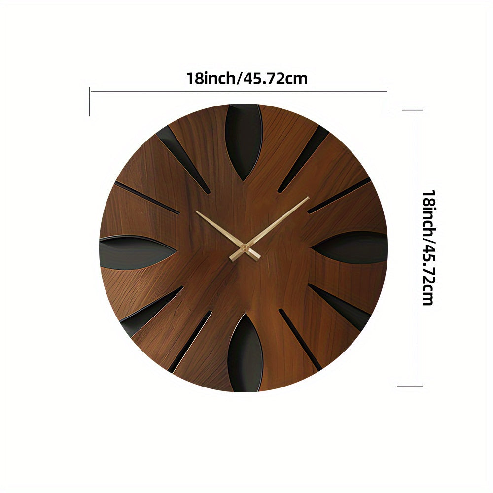 Artistic Wooden Wall Clock - Silent, Non-Ticking, Unique Irregular Shape | Decorative MDF Home Decor for Living Room, Bedroom, Office House Of Avana