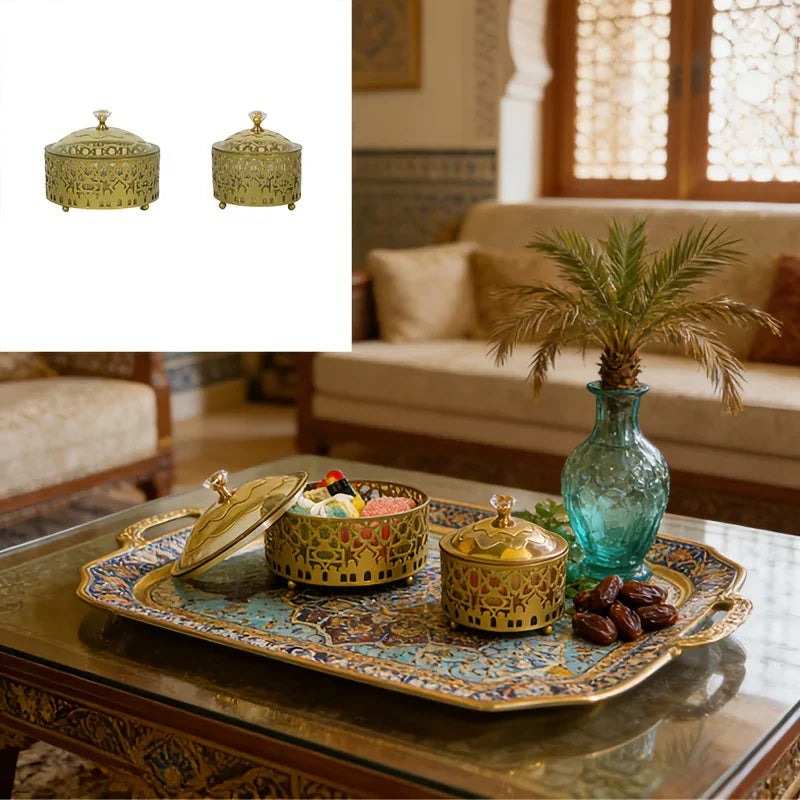 Ramadan Candy Jar - Golden Islamic Style
