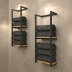 1pc French Country Style Wall-Mounted Storage Rack - Metal Towel and Bathroom Organizer with Multiple Shelves, Ideal for Living Rooms, Bathrooms, Hotels, and Homestays, Towel Rack for Bathroom House Of Avana